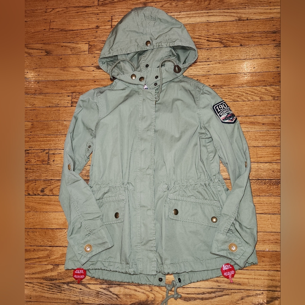 Filippa K Green Hooded Jacket with Patch